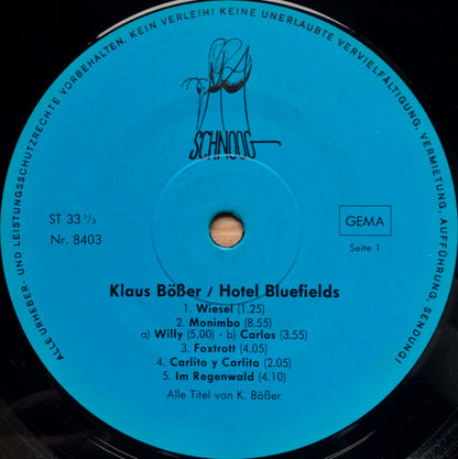 Klaus Bösser : Hotel Bluefields (LP, Album)