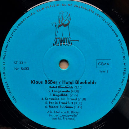 Klaus Bösser : Hotel Bluefields (LP, Album)