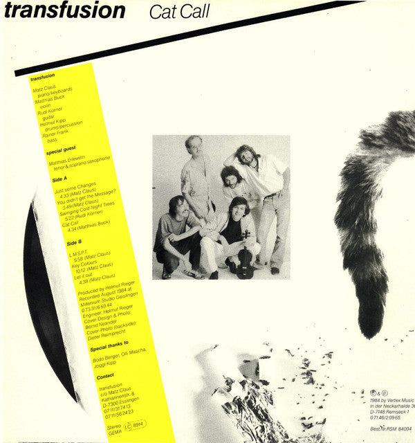 Transfusion (4) : Cat Call (LP, Album)