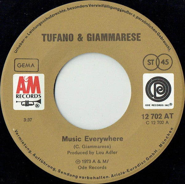 Dennis Tufano - Carl Giammarese : Music Everywhere / Just A Dream Away (7", Single)