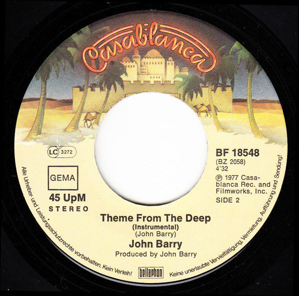 Donna Summer : Theme From The Deep (Down, Deep Inside) (7", Single)