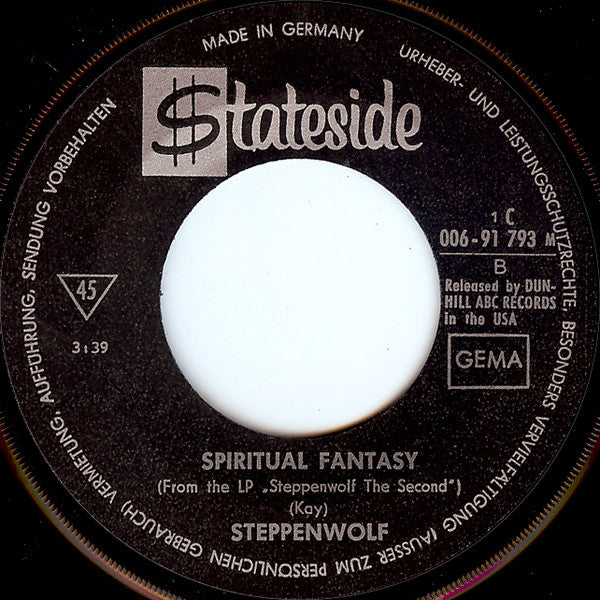 Steppenwolf : Screaming Night Hog (7", Single, Mono)