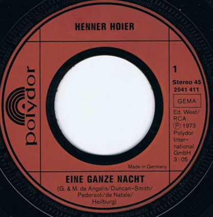 Henner Hoier : Eine Ganze Nacht (7", Single)