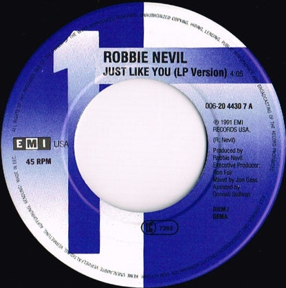 Robbie Nevil : Just Like You (7", Single)