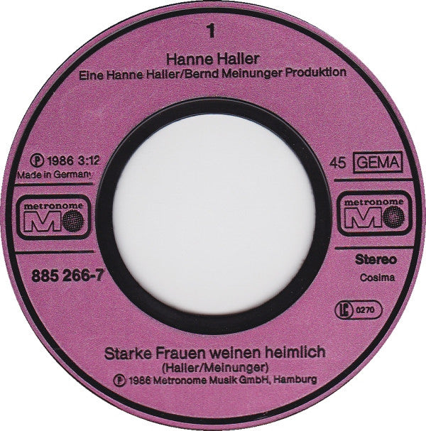 Hanne Haller : Starke Frauen Weinen Heimlich (7", Single)