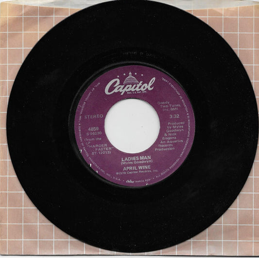 April Wine : Tonite / Ladies Man (7", Single)