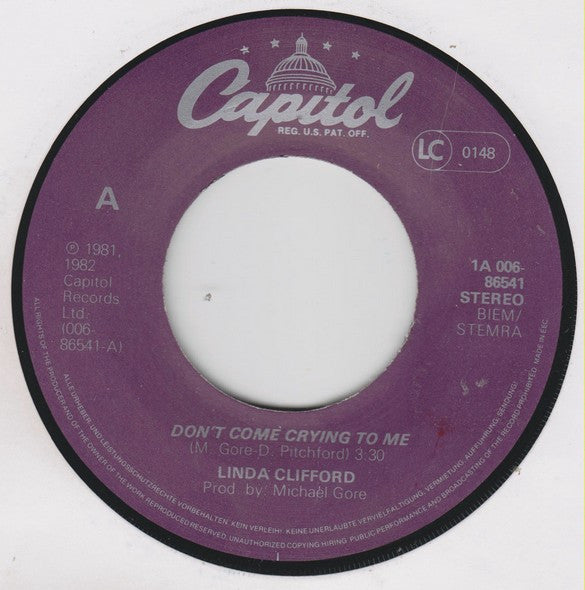 Linda Clifford : Don't Come Crying To Me (7", Single)