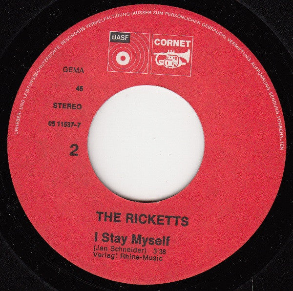 The Ricketts : Hey, Hey Remember / I Stay Myself (7", Single)