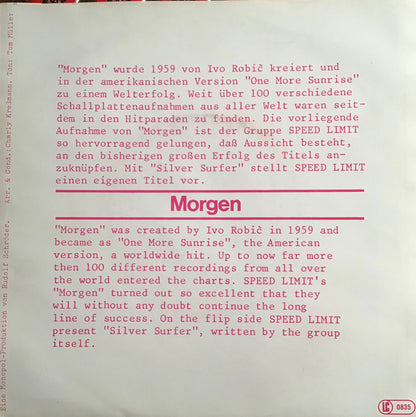 Speed Limit (4) : Morgen (7")