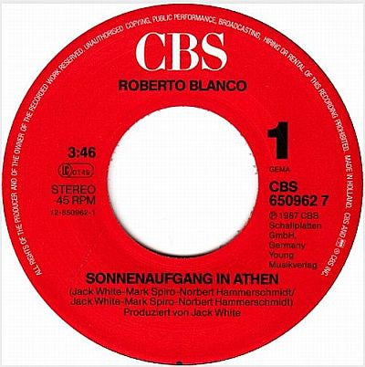 Roberto Blanco : Sonnenaufgang In Athen (7", Single)