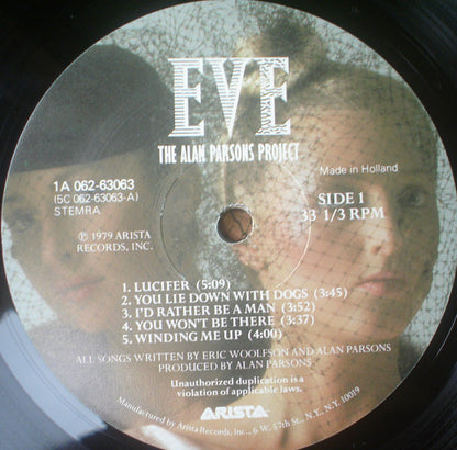 The Alan Parsons Project : Eve (LP, Album, Gat)