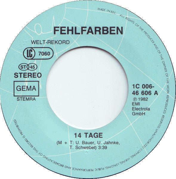 Fehlfarben : 14 Tage (7", Single)