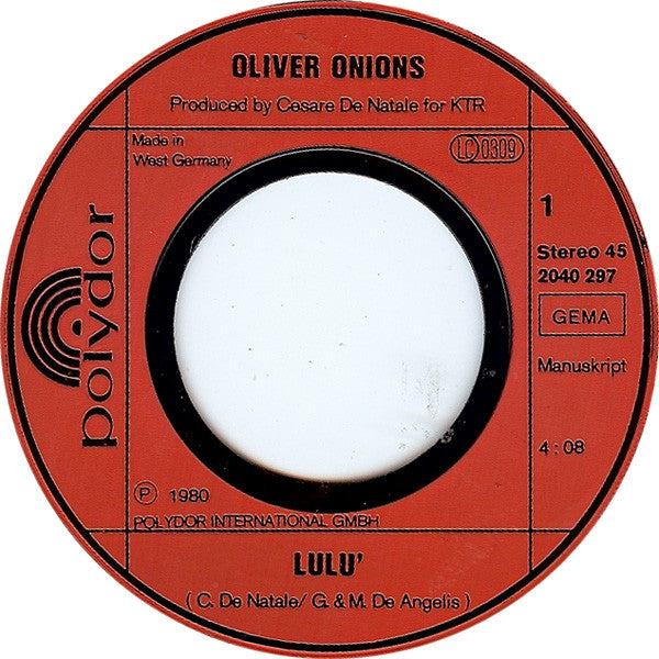 Oliver Onions : Lulu' (7", Single)