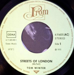 Tom Winter : Streets Of London (7", Single)