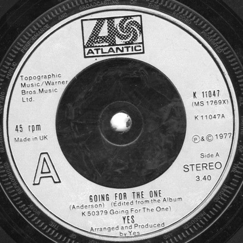 Yes : Going For The One (7", Single, Sil)