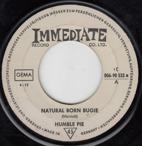 Humble Pie : Natural Born Bugie / Wrist Job (7", Single, Mono)