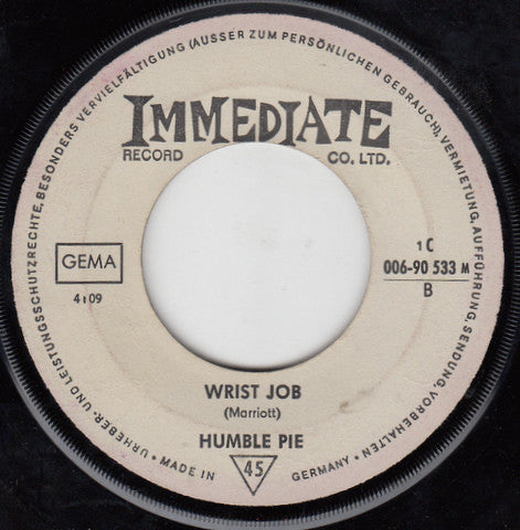 Humble Pie : Natural Born Bugie / Wrist Job (7", Single, Mono)