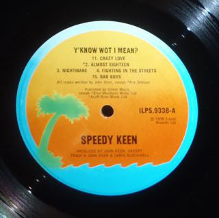 John "Speedy" Keen : Y'Know Wot I Mean? (LP, Album)