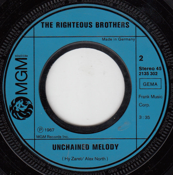 The Righteous Brothers : You've Lost That Lovin' Feeling / Unchained Melody (7", RE)