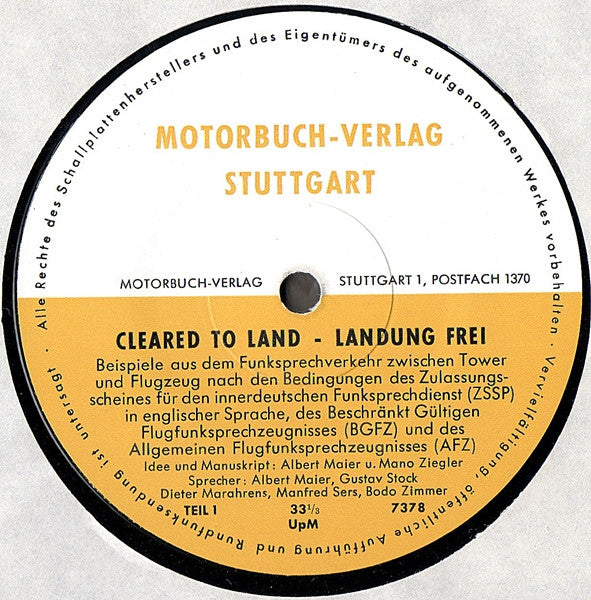 No Artist : Cleared To Land - Landung Frei (LP)