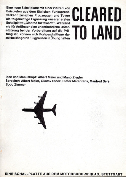 No Artist : Cleared To Land - Landung Frei (LP)