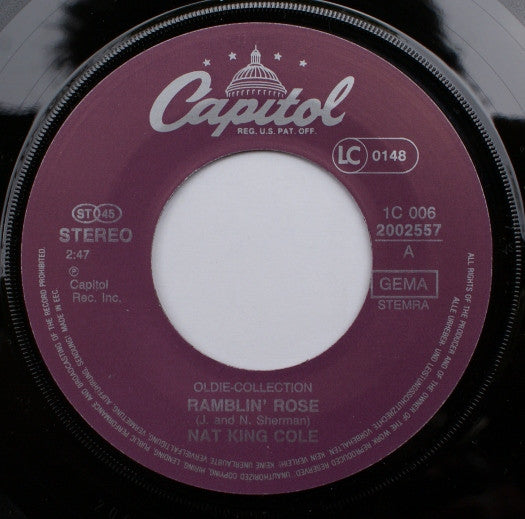 Nat King Cole : Ramblin' Rose / Mona Lisa (7", RE)