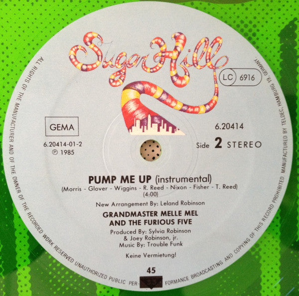 Grandmaster Melle Mel & The Furious Five : Pump Me Up (12", Gre)