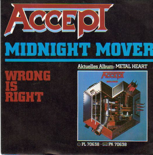 Accept : Midnight Mover (7", Single)