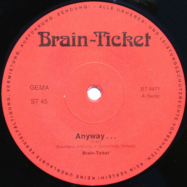 Brain-Ticket : Anyway... / Don't Lose (12", Maxi, Ltd)