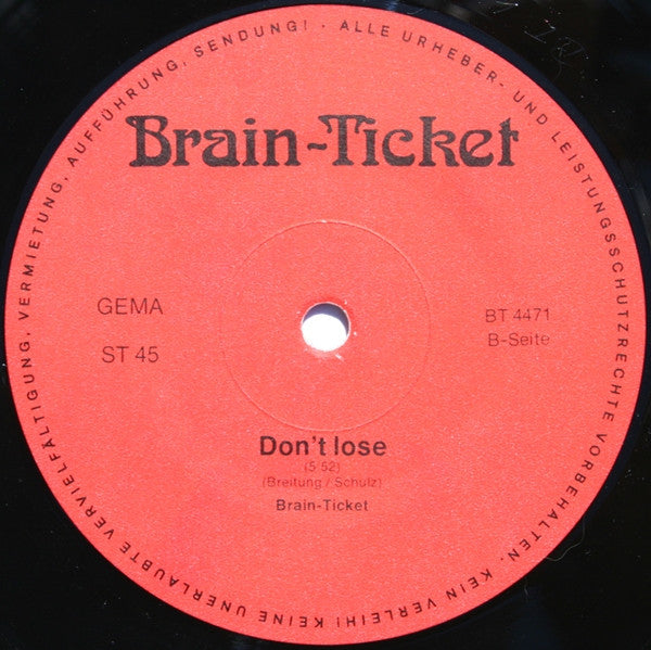 Brain-Ticket : Anyway... / Don't Lose (12", Maxi, Ltd)