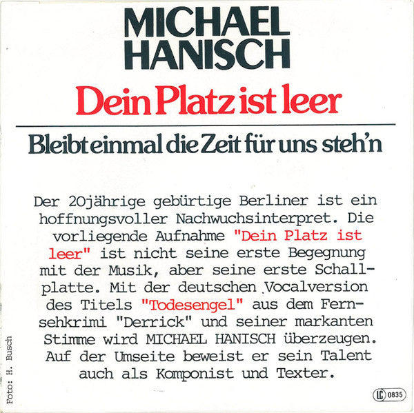 Michael Hanisch : Dein Platz Ist Leer (7", Single)