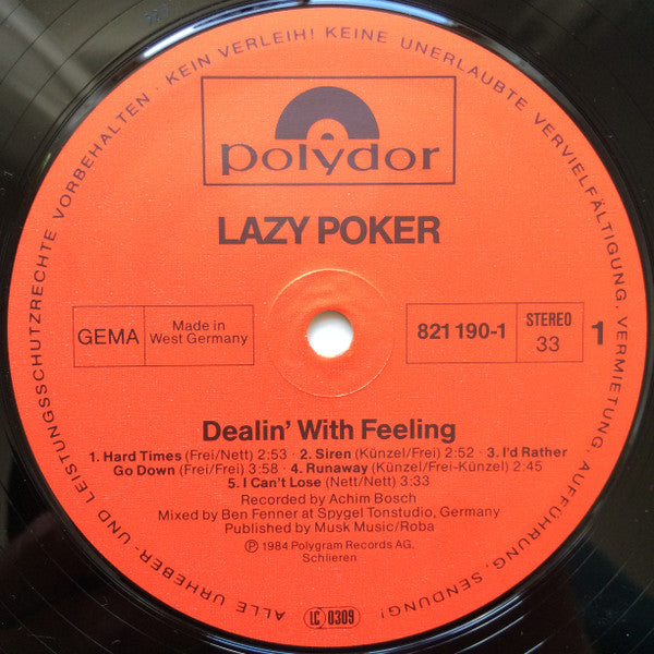 Lazy Poker Blues Band : Dealin’ With Feeling (LP, Album)