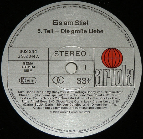 Various : Eis Am Stiel (5. Teil - Die Grosse Liebe) (2xLP, Comp)