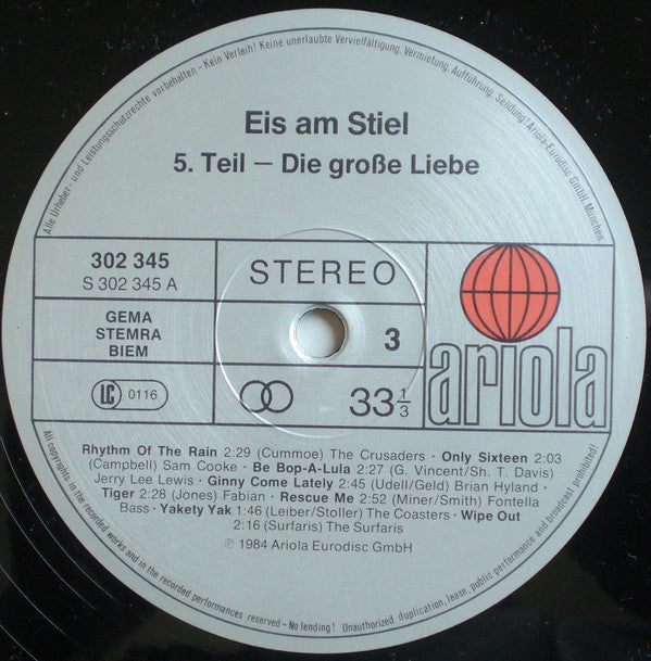 Various : Eis Am Stiel (5. Teil - Die Grosse Liebe) (2xLP, Comp)