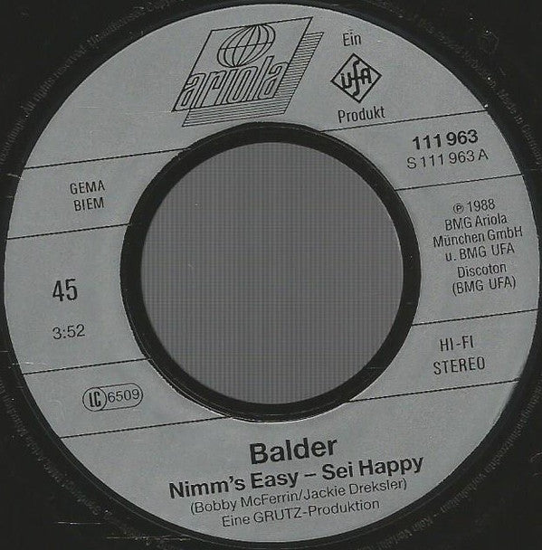 Hugo Egon Balder : Nimm's Easy - Sei Happy (7", Single)