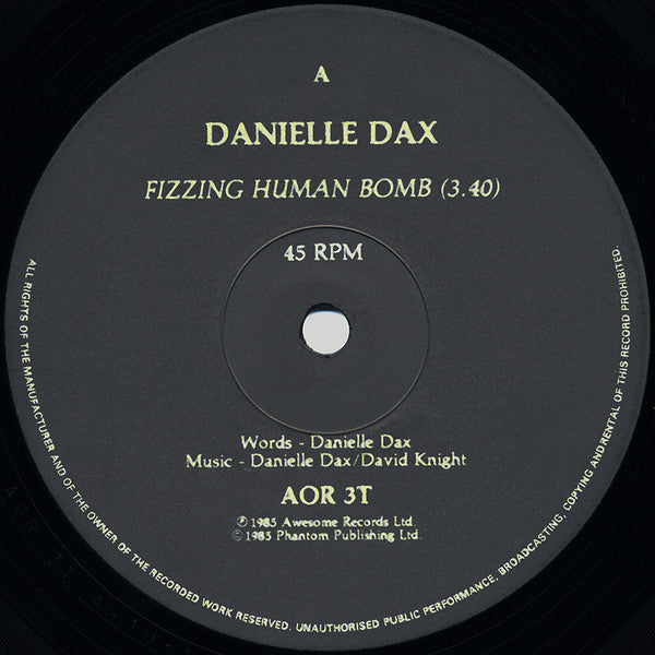 Danielle Dax : Yummer Yummer Man (12")