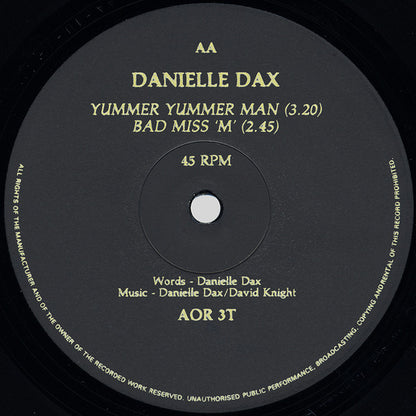 Danielle Dax : Yummer Yummer Man (12")