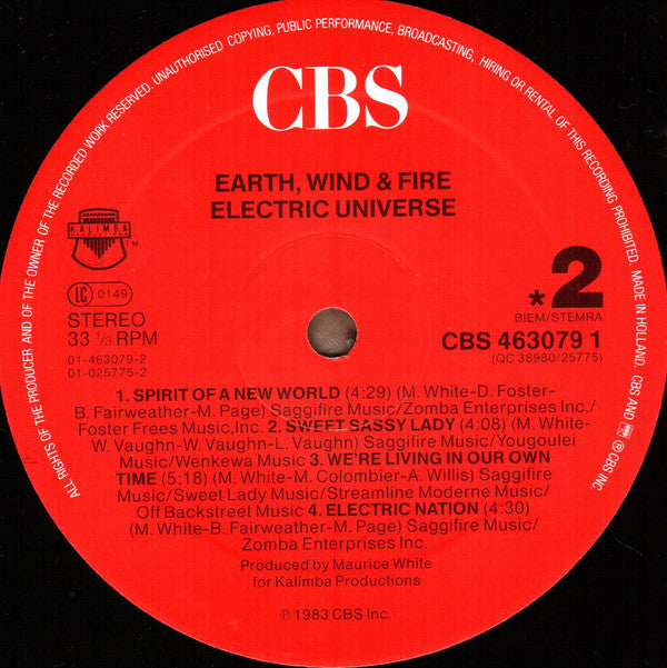 Earth, Wind & Fire : Electric Universe (LP, Album, RE)