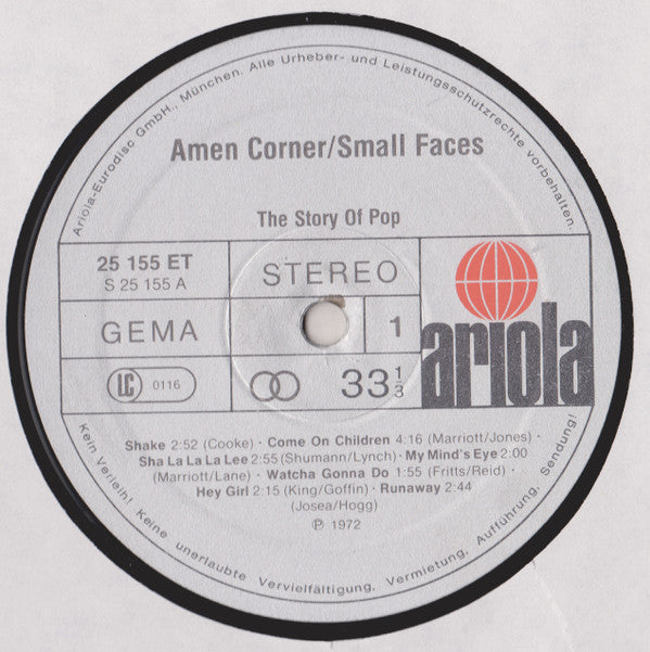 Small Faces / Amen Corner : The Story Of Pop (LP, Comp, RE)