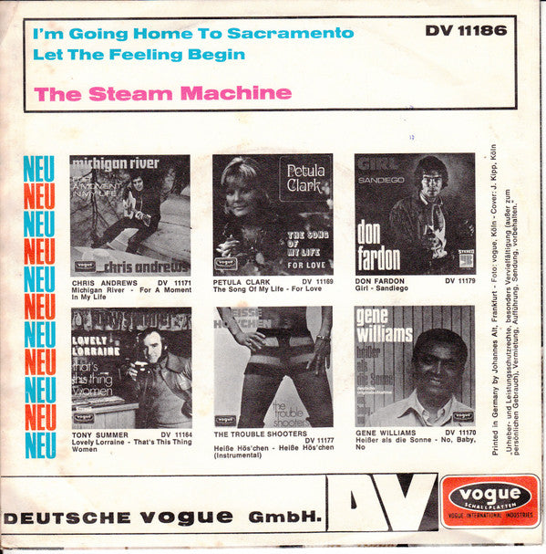 Steam Machine : I'm Going Home To Sacramento (7", Single)