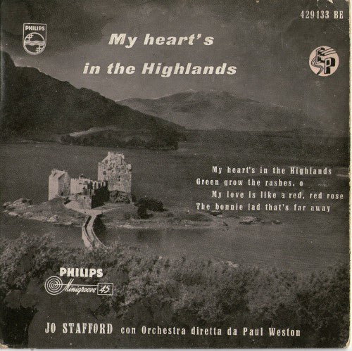 Jo Stafford Con Paul Weston And His Orchestra : My Heart's In The Highlands (7", EP)