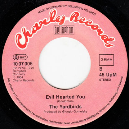 The Yardbirds : For Your Love / Evil Hearted You (7", Single)