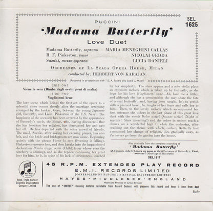 Maria Callas / Nicolai Gedda : Madama Butterfly (7", EP)