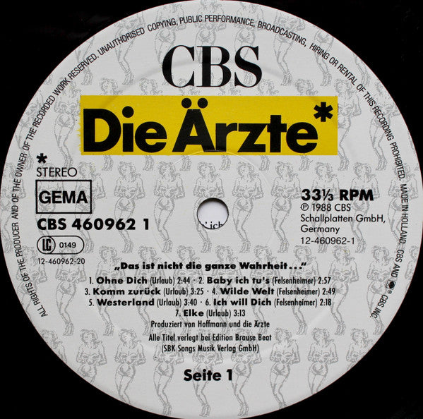 Die Ärzte : Das Ist Nicht Die Ganze Wahrheit... (LP, Album)