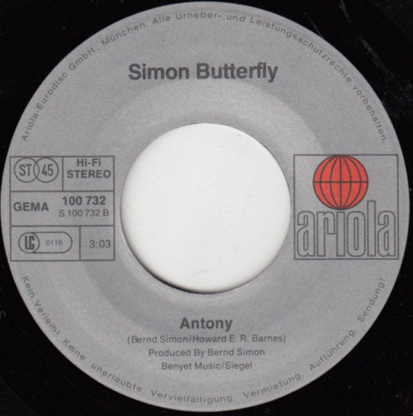 Simon Butterfly : Sing A Summer Song (7", Single)