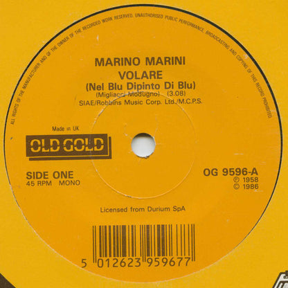 Marino Marini : Volare (Nel Blu Dipinto Di Blu) (7", Mono, RE)