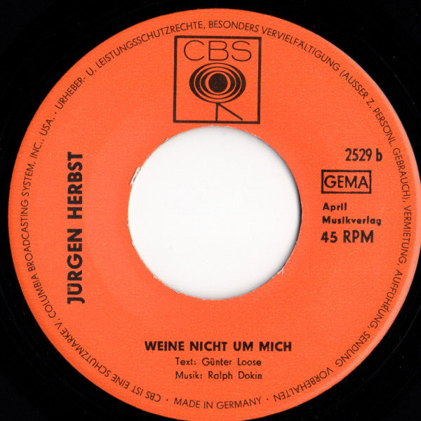 Jürgen Herbst : Der Weg Zurück Nach Haus' (Green, Green Grass Of Home) (7", Single)