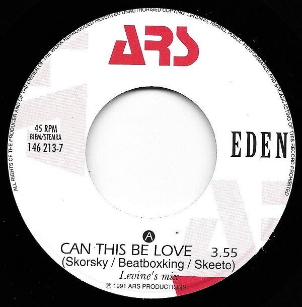 Eden (7) : Can This Be Love (7", Single)