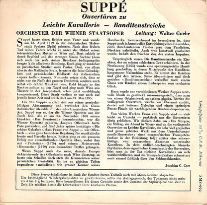 Franz von Suppé / Orchester Der Wiener Staatsoper - Leitung: Walter Goehr : Berühmte Ouvertüren - Leiche Kavallerie / Banditenstreiche (7")