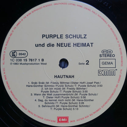 Purple Schulz & Neue Heimat : Hautnah (LP, Album, RE)